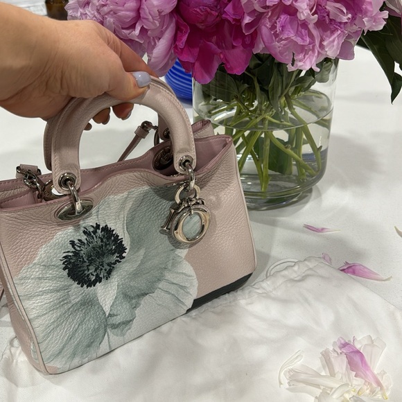 Christian Dior Light Pink and Grey Floral Diorissimo Bag - Diorissimo - Picture 5 of 5